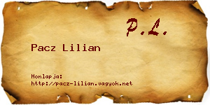 Pacz Lilian névjegykártya